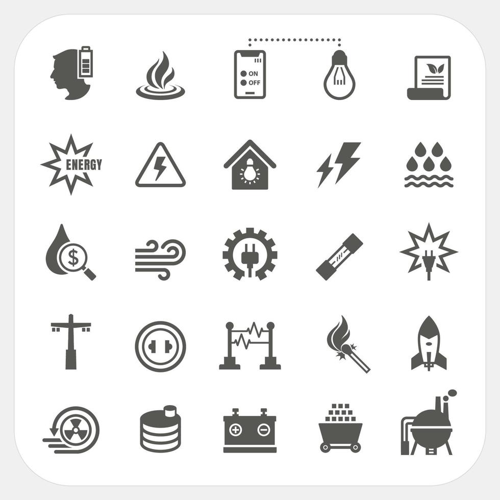Energy and Power icons set vector