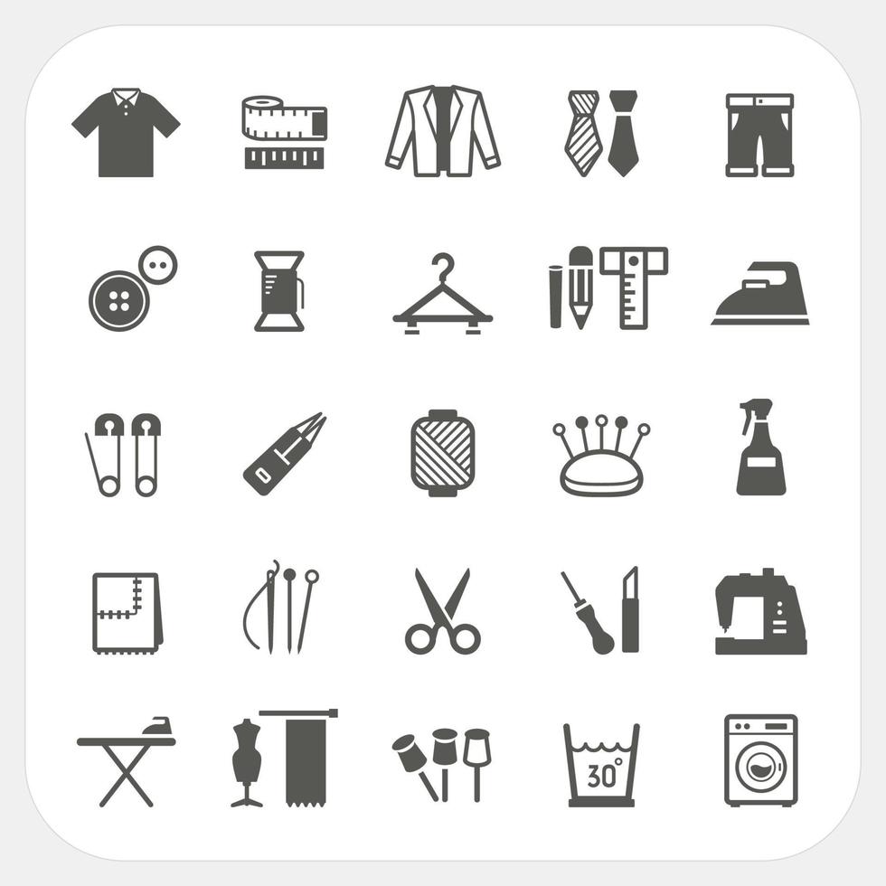 Sewing equipment icons set vector