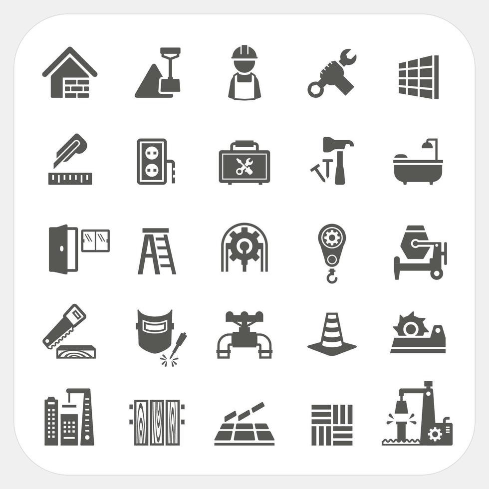 Construction icons set vector