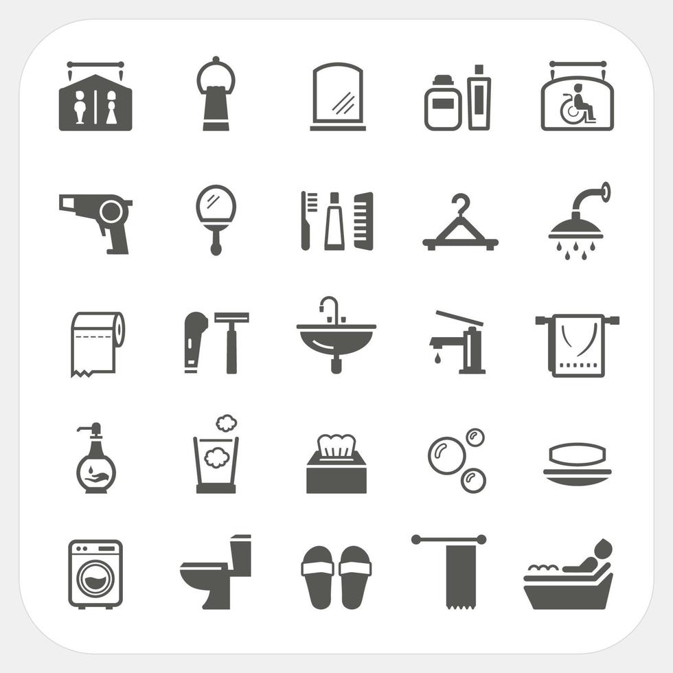 Bathroom icons set vector