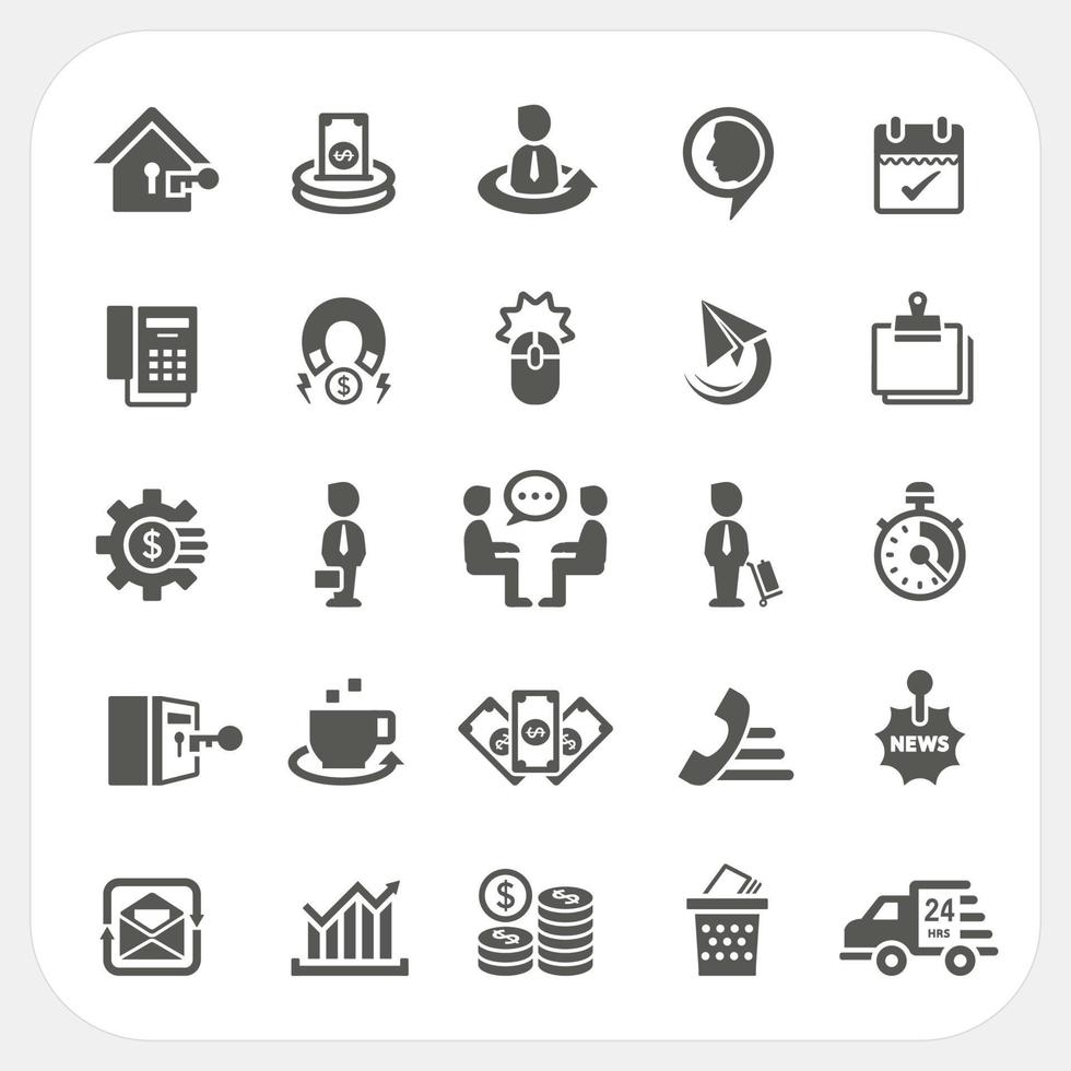 conjunto de iconos de negocios y finanzas vector