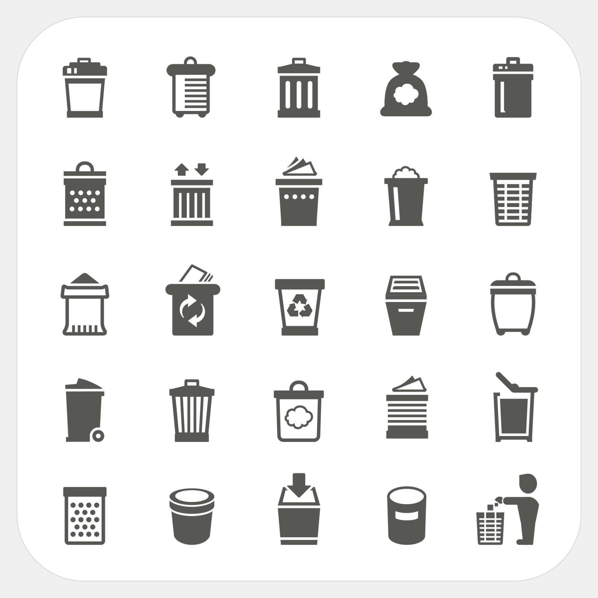 Trash icons set 13384759 Vector Art at Vecteezy