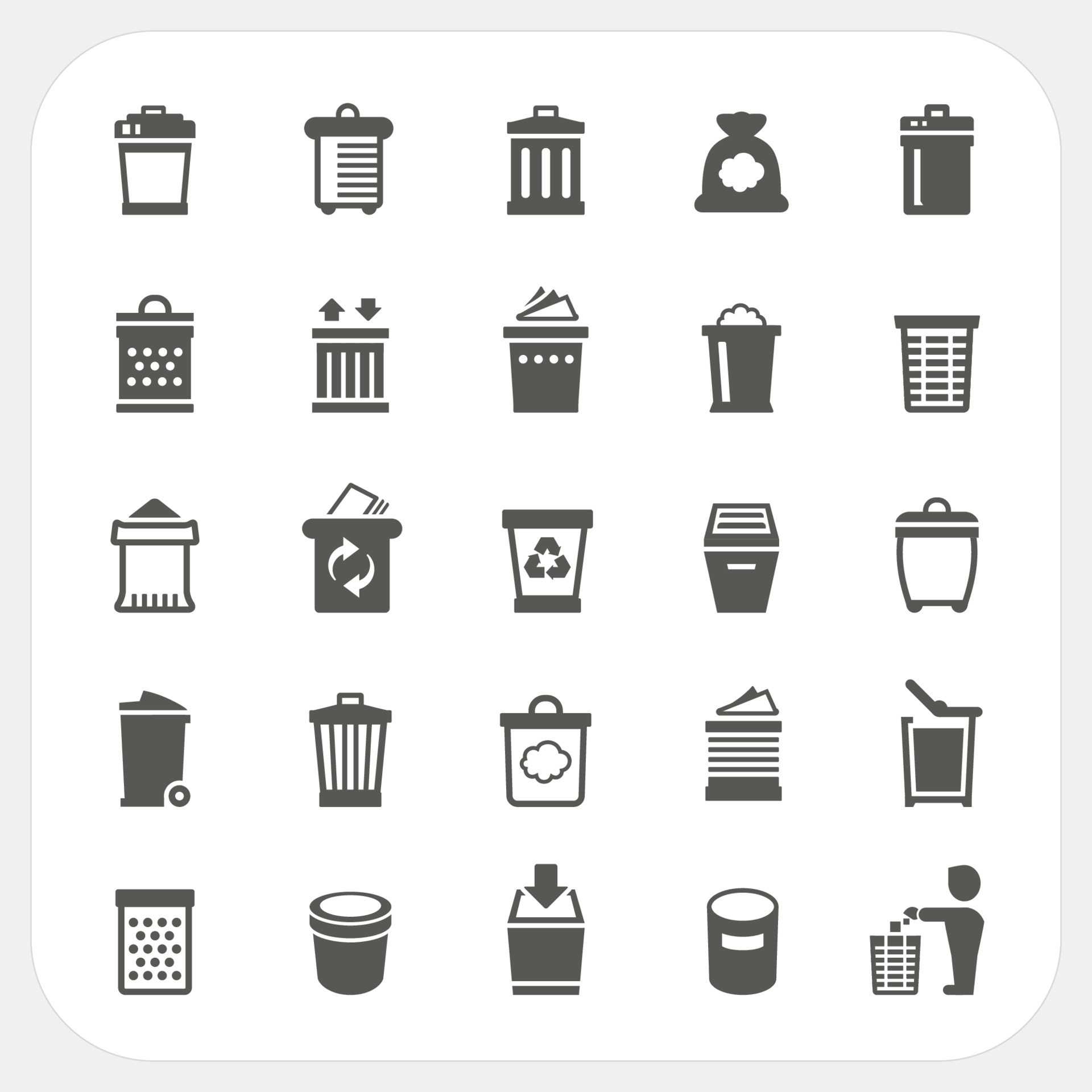 Trash icons set 13384759 Vector Art at Vecteezy