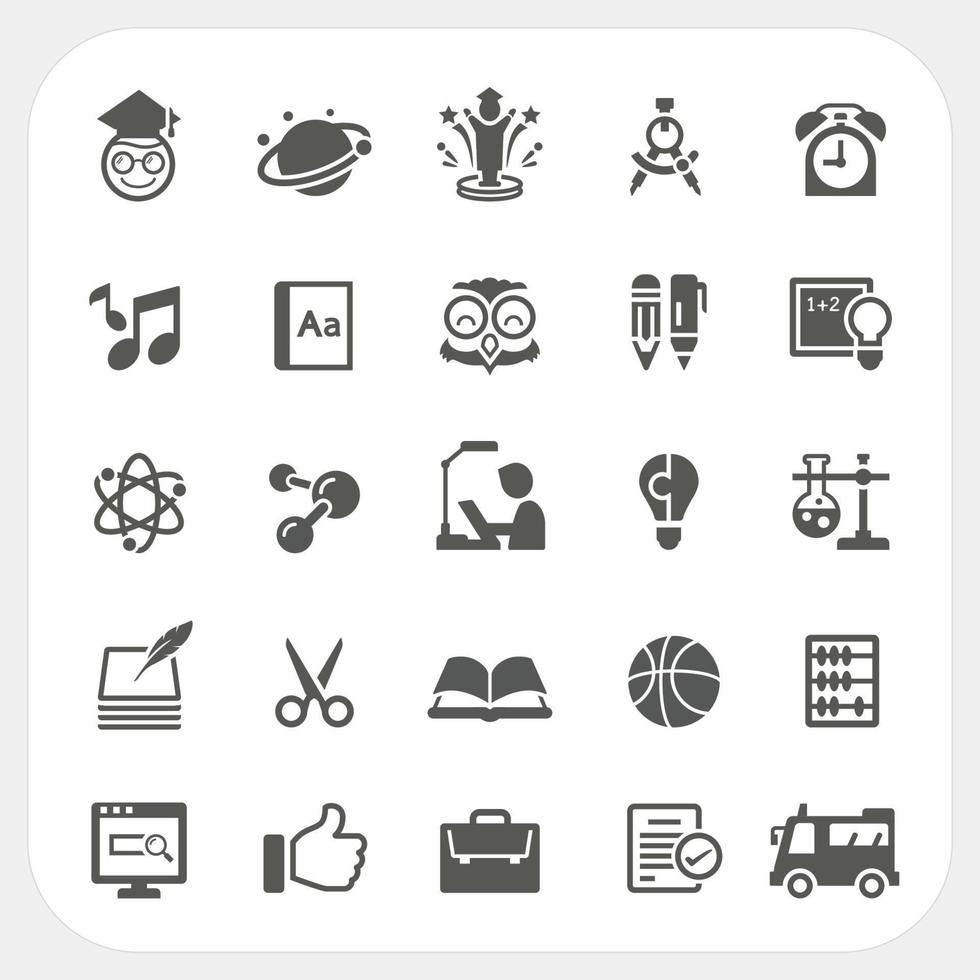 Education icons set vector