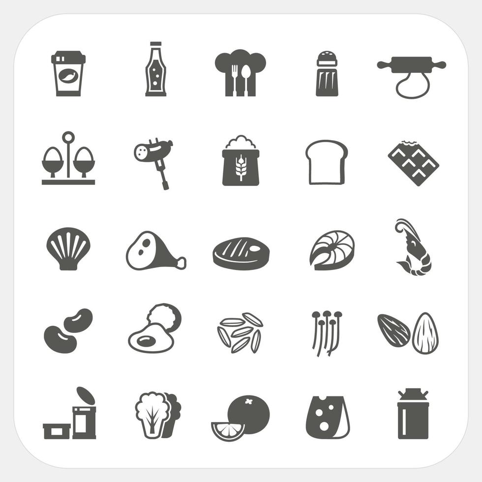 Food icons set vector