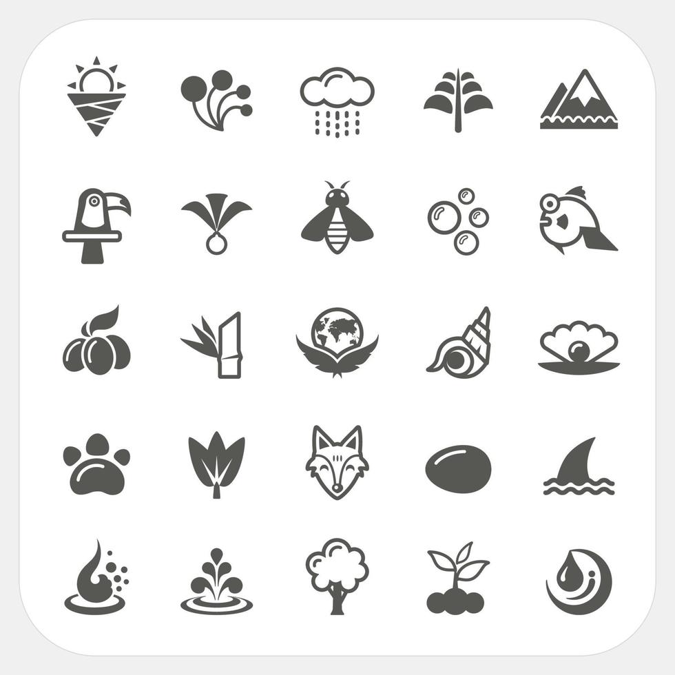 Nature icons set vector