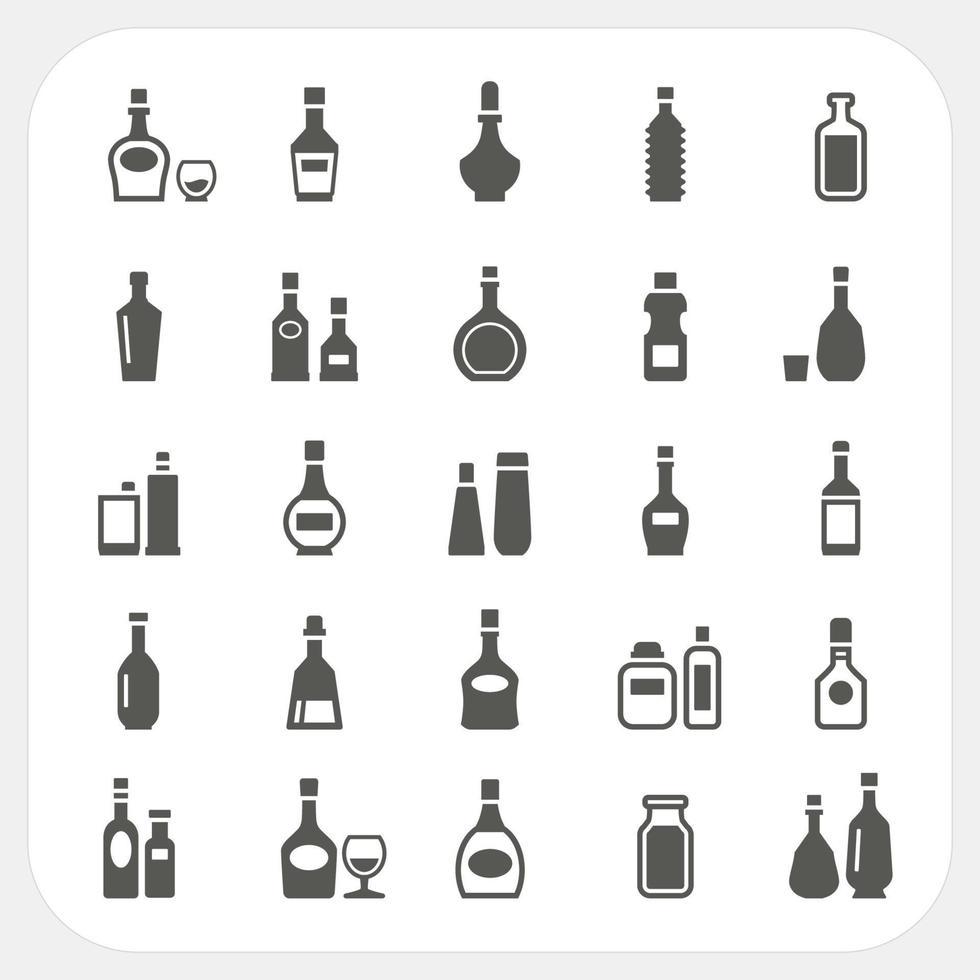 conjunto de iconos de botella vector