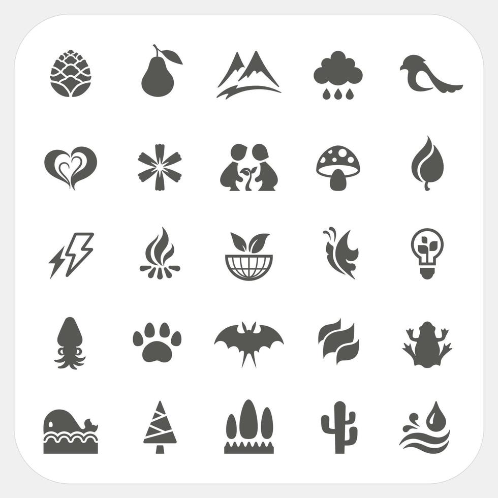 Nature icons set vector