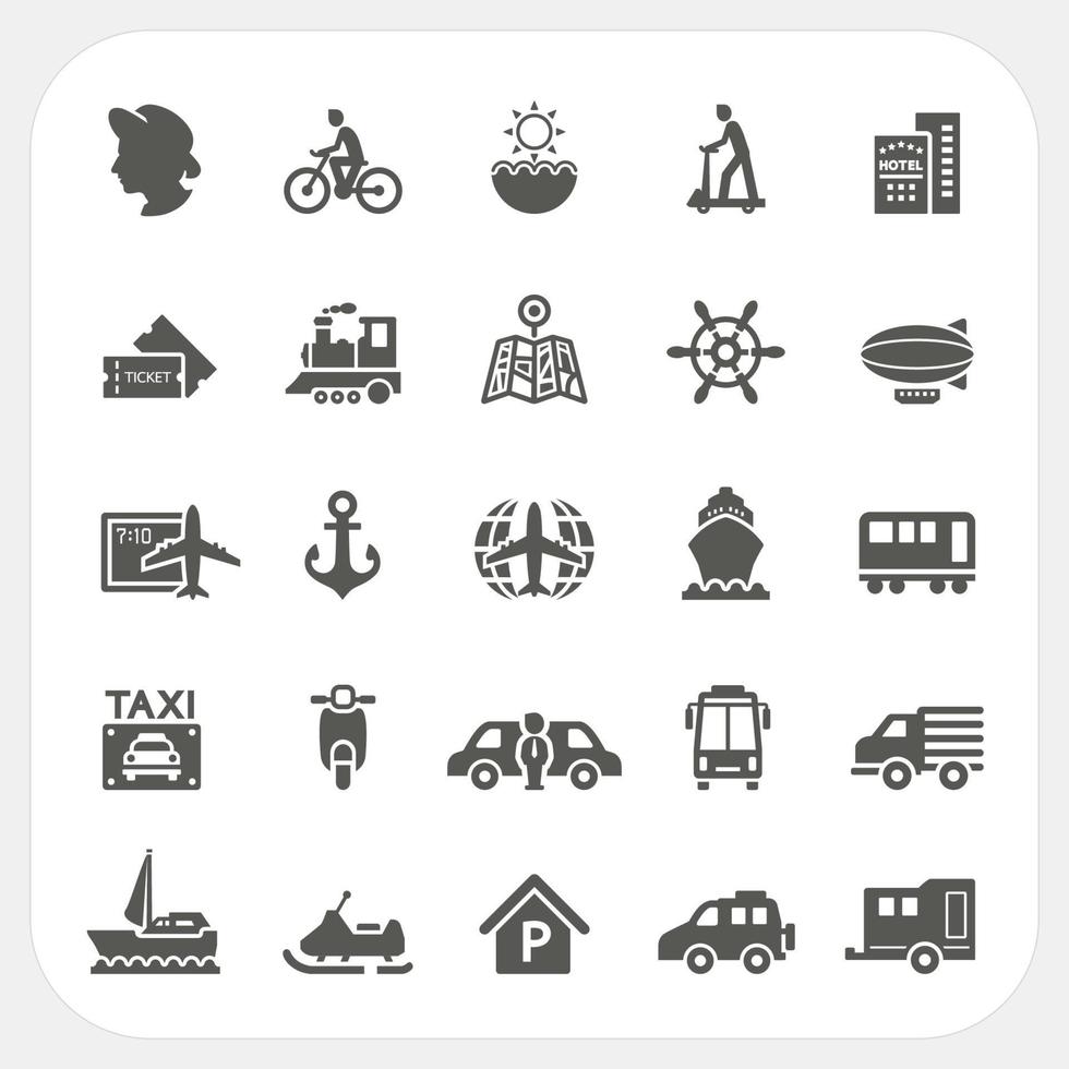 conjunto de iconos de transporte vector