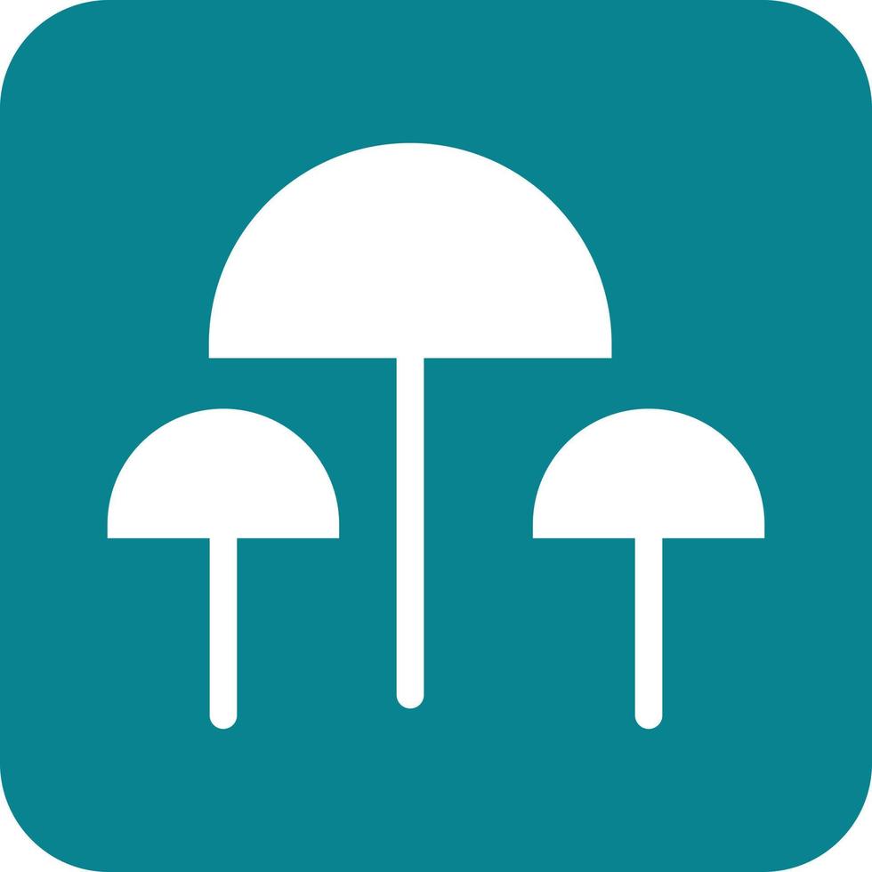 Mushrooms Glyph Round Background Icon vector