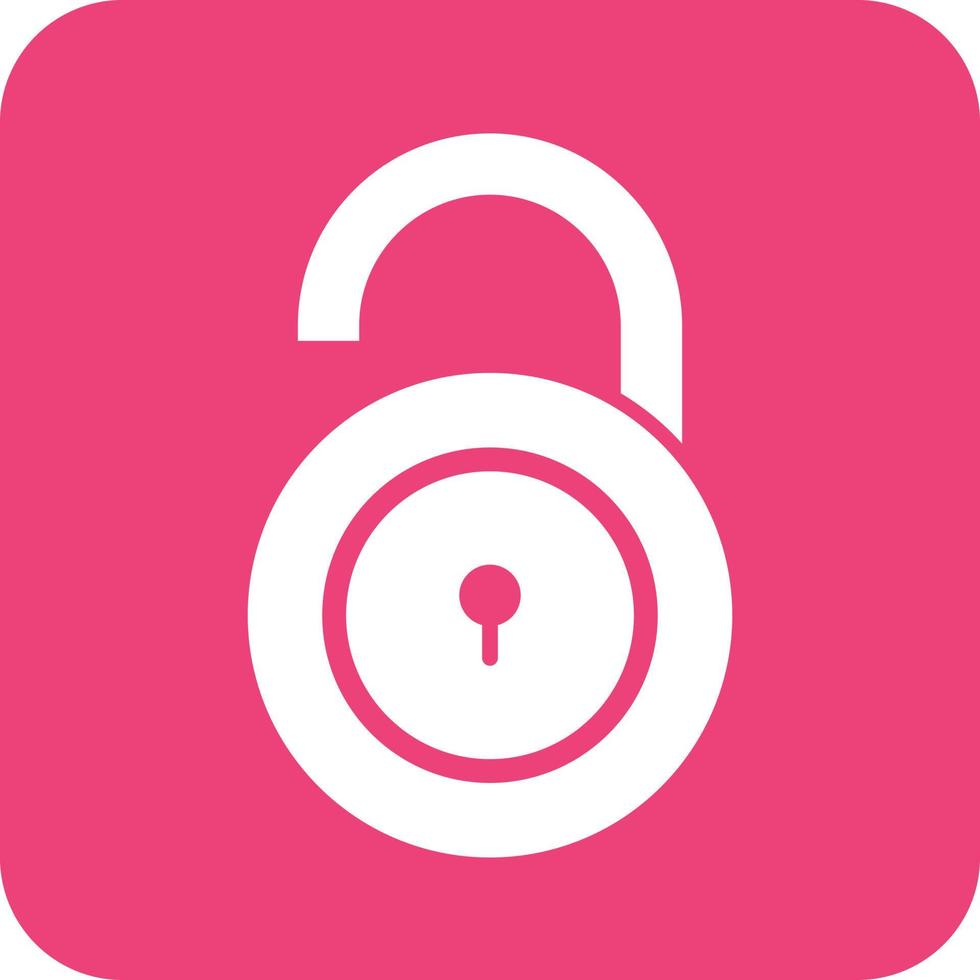 Open Lock II Glyph Round Background Icon vector