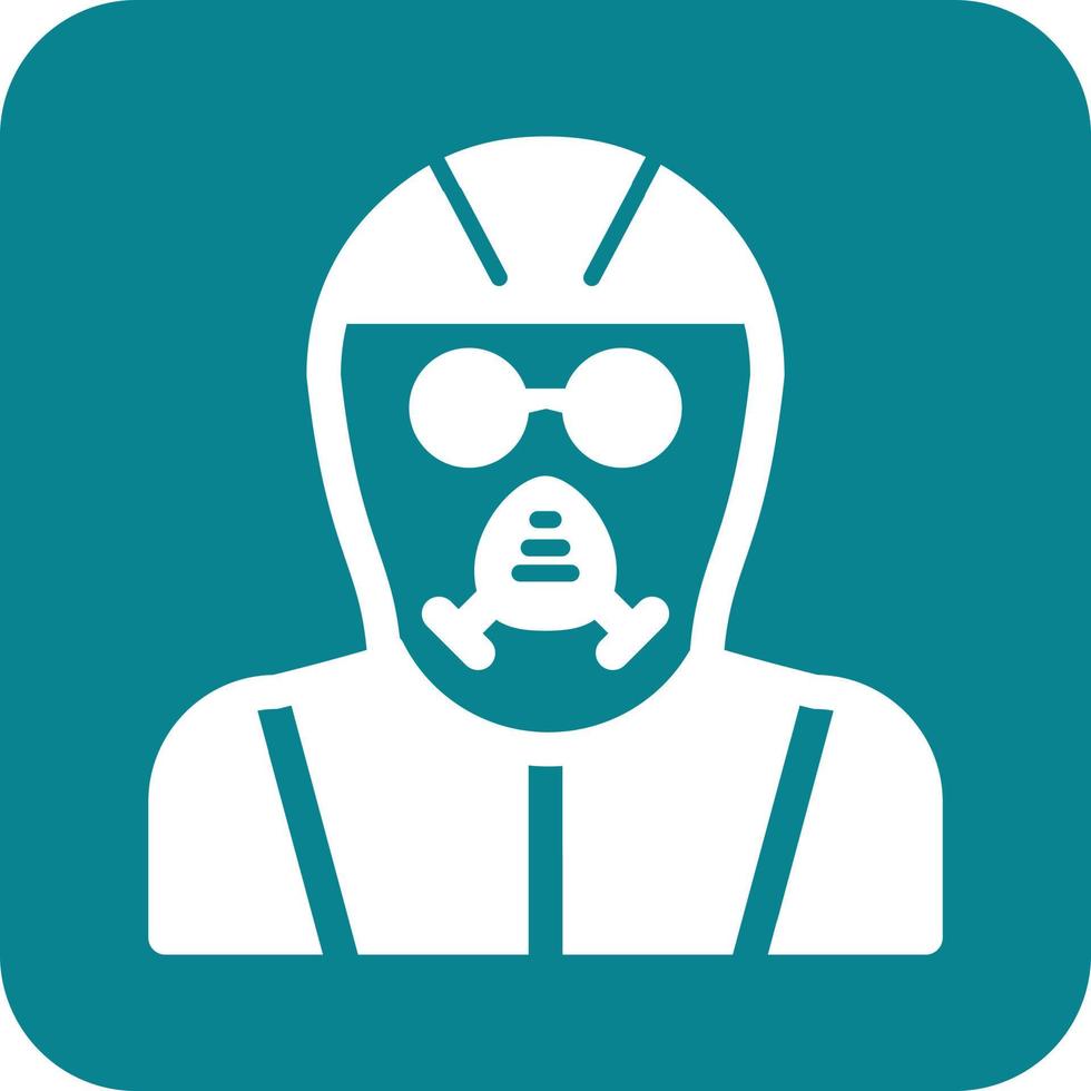 Gas Mask Glyph Round Background Icon vector