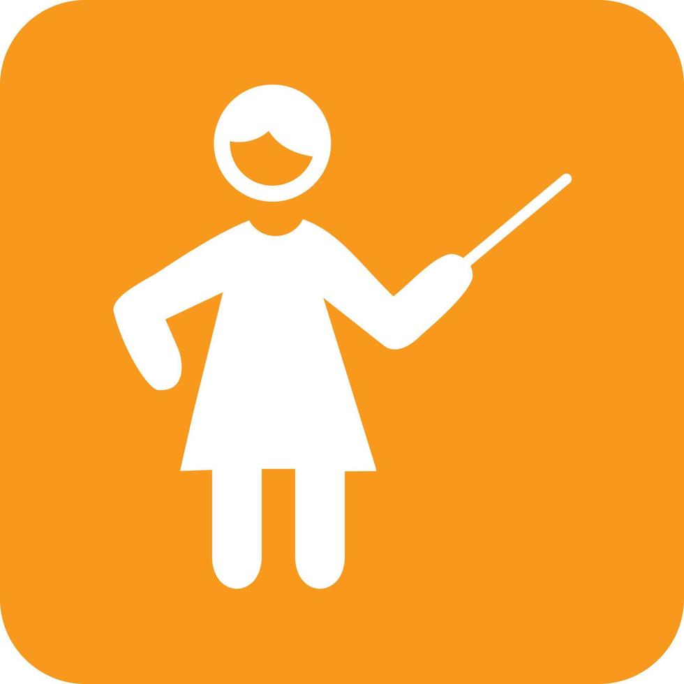 Woman Teaching Glyph Round Background Icon vector