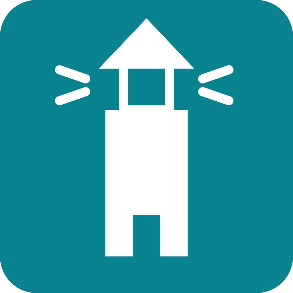 Lighthouse Glyph Round Background Icon vector