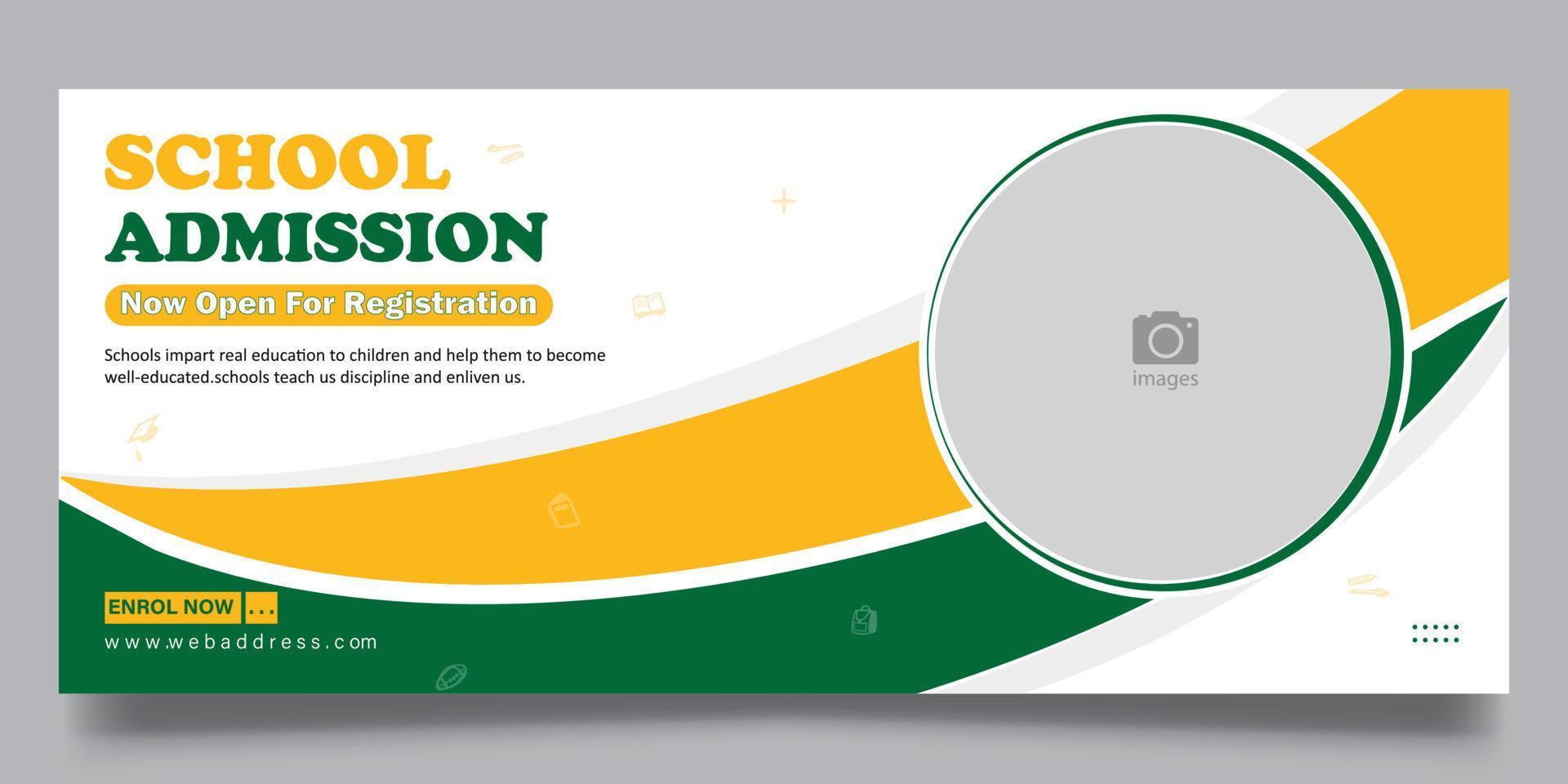 School admission banner  template vector