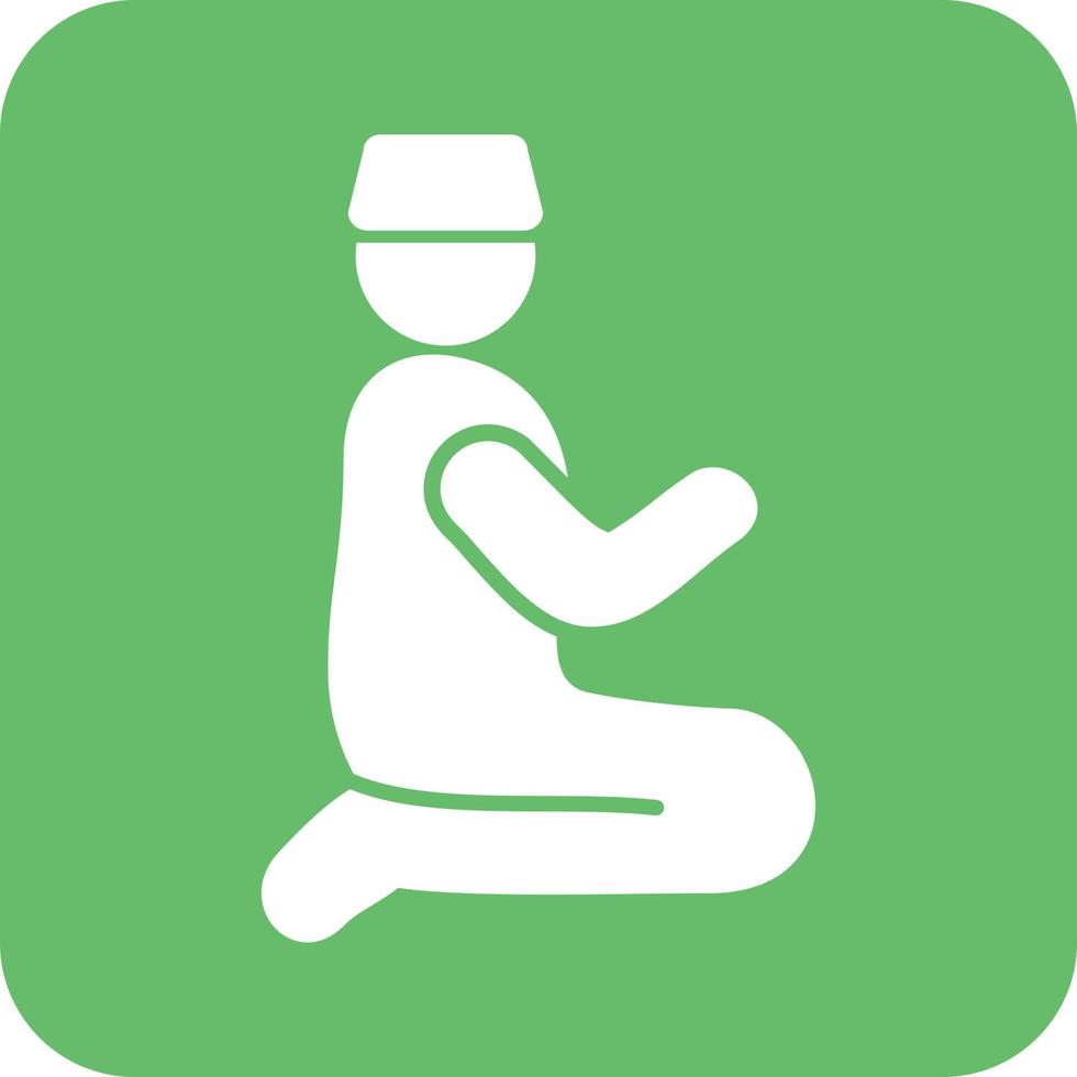 Praying Glyph Round Background Icon vector