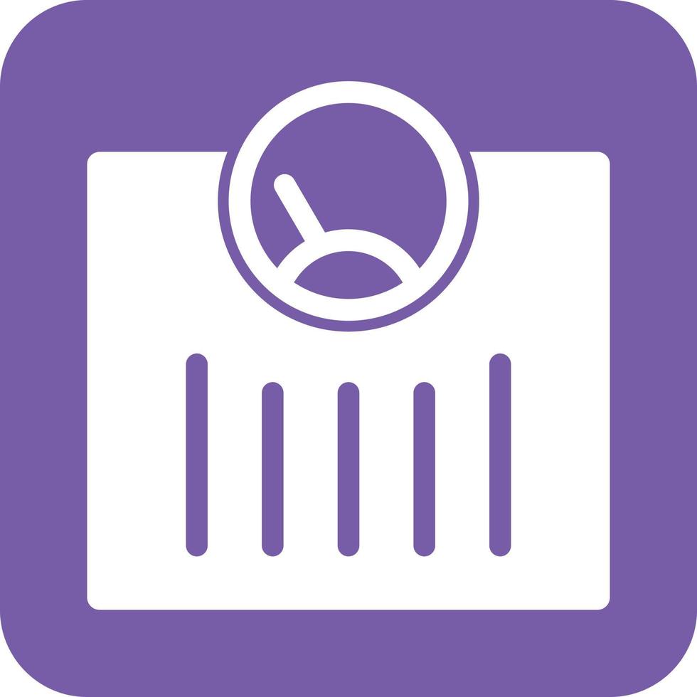 Weighing Machine Glyph Round Background Icon vector