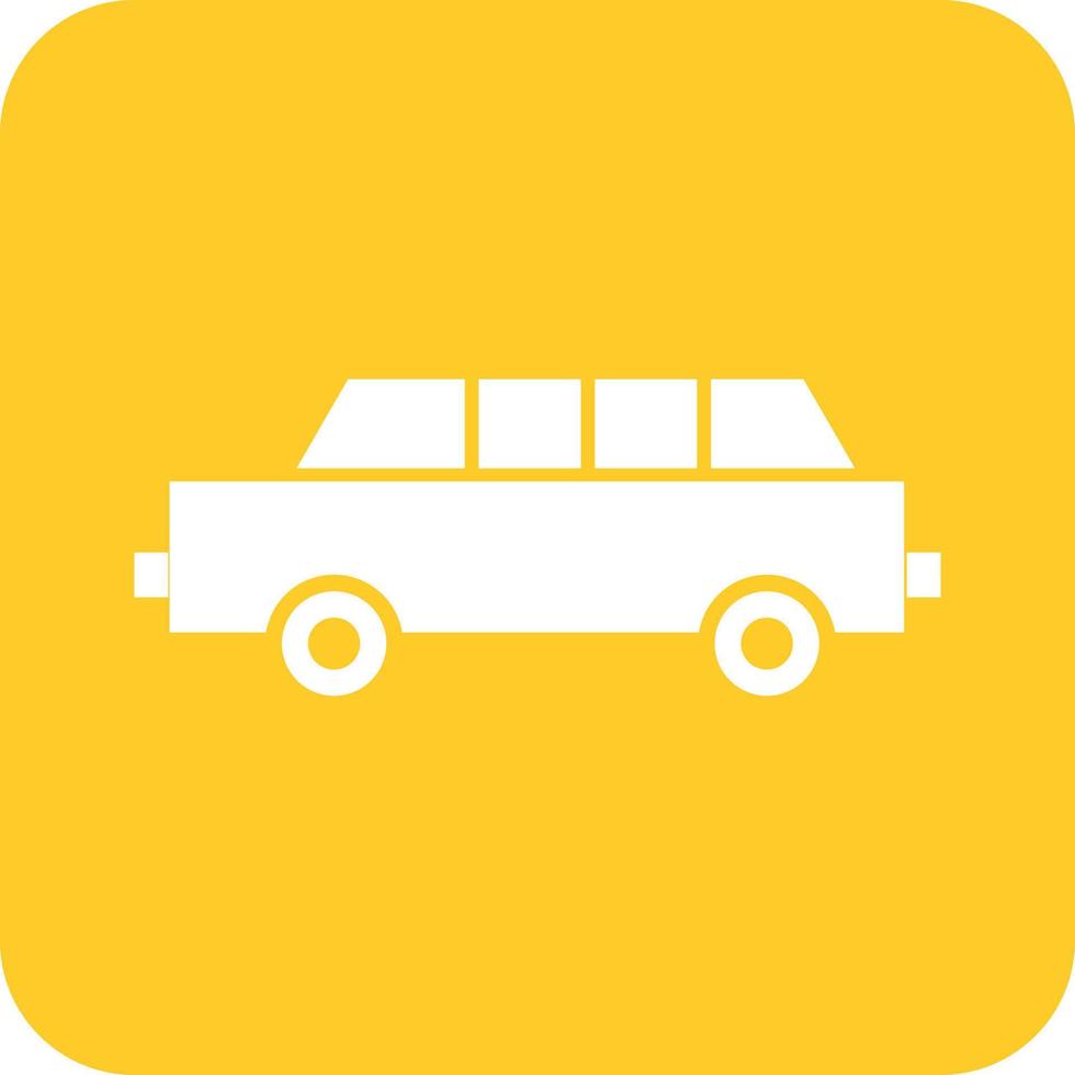 Limousine Glyph Round Background Icon vector