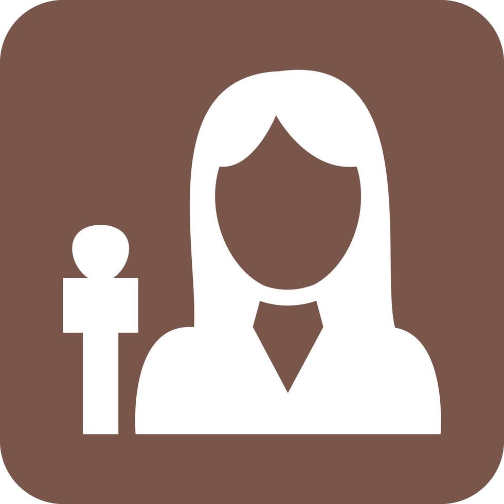 Female Anchor Glyph Round Background Icon vector