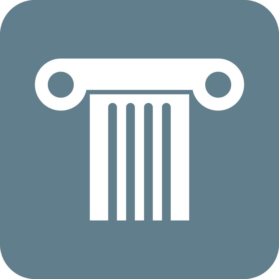 Pillar Glyph Round Background Icon vector