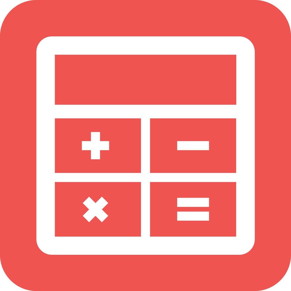 Calculator Glyph Round Background Icon vector
