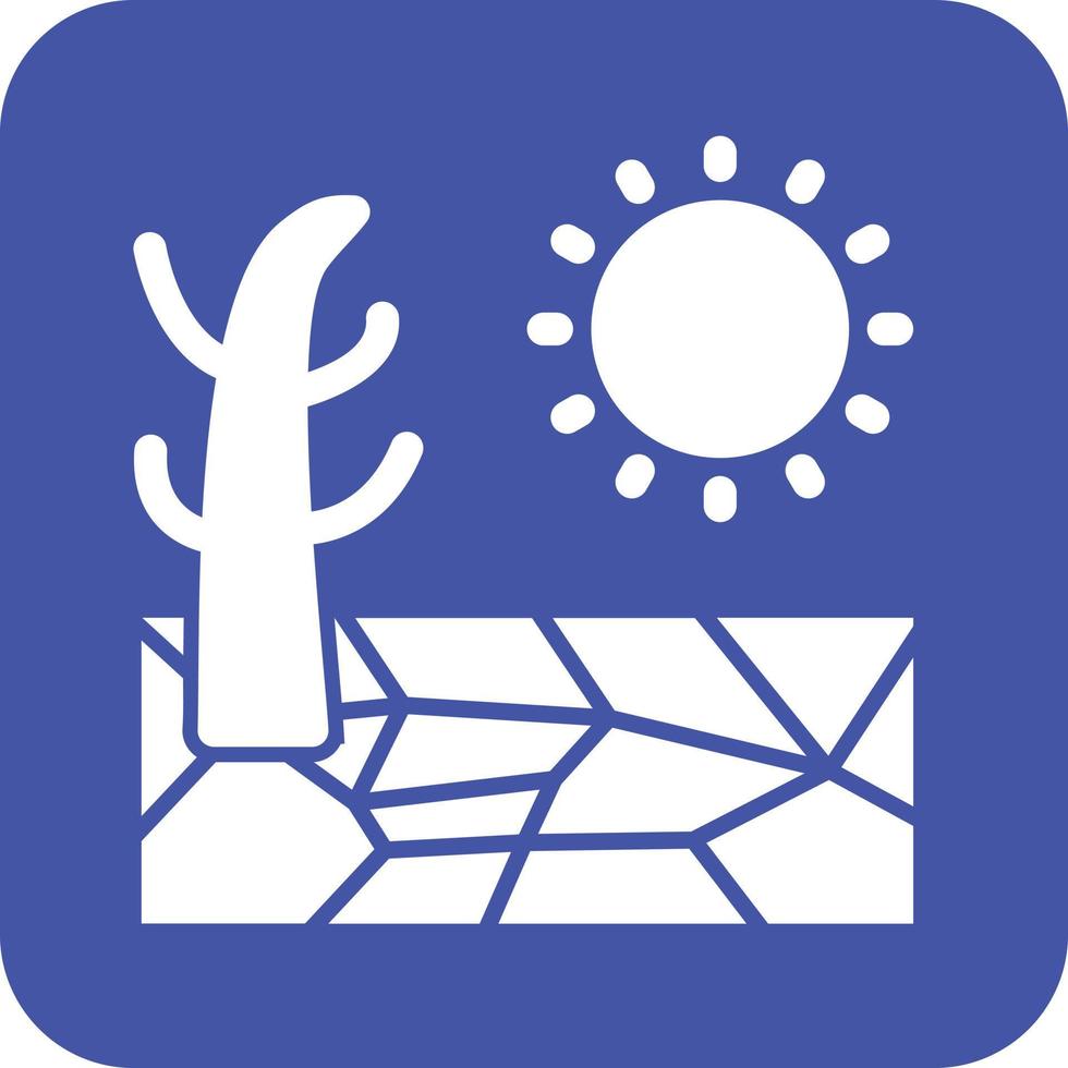 Drought Glyph Round Background Icon vector