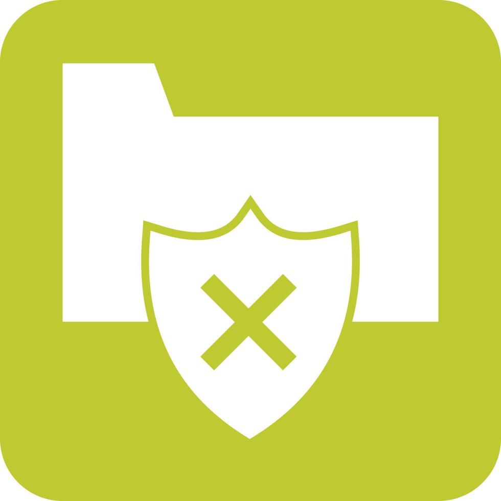 Vulnerable Folder Glyph Round Background Icon vector