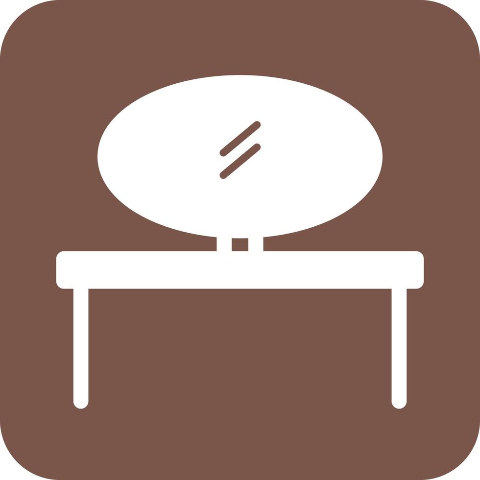 Table Mirror Glyph Round Background Icon vector