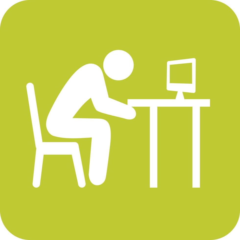 Sleepy Worker Glyph Round Background Icon vector