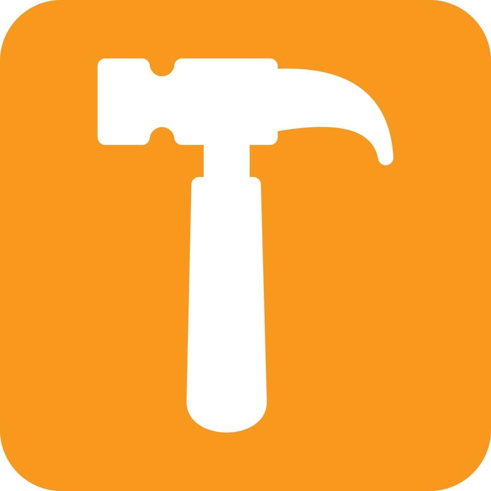 Hammer I Glyph Round Background Icon vector