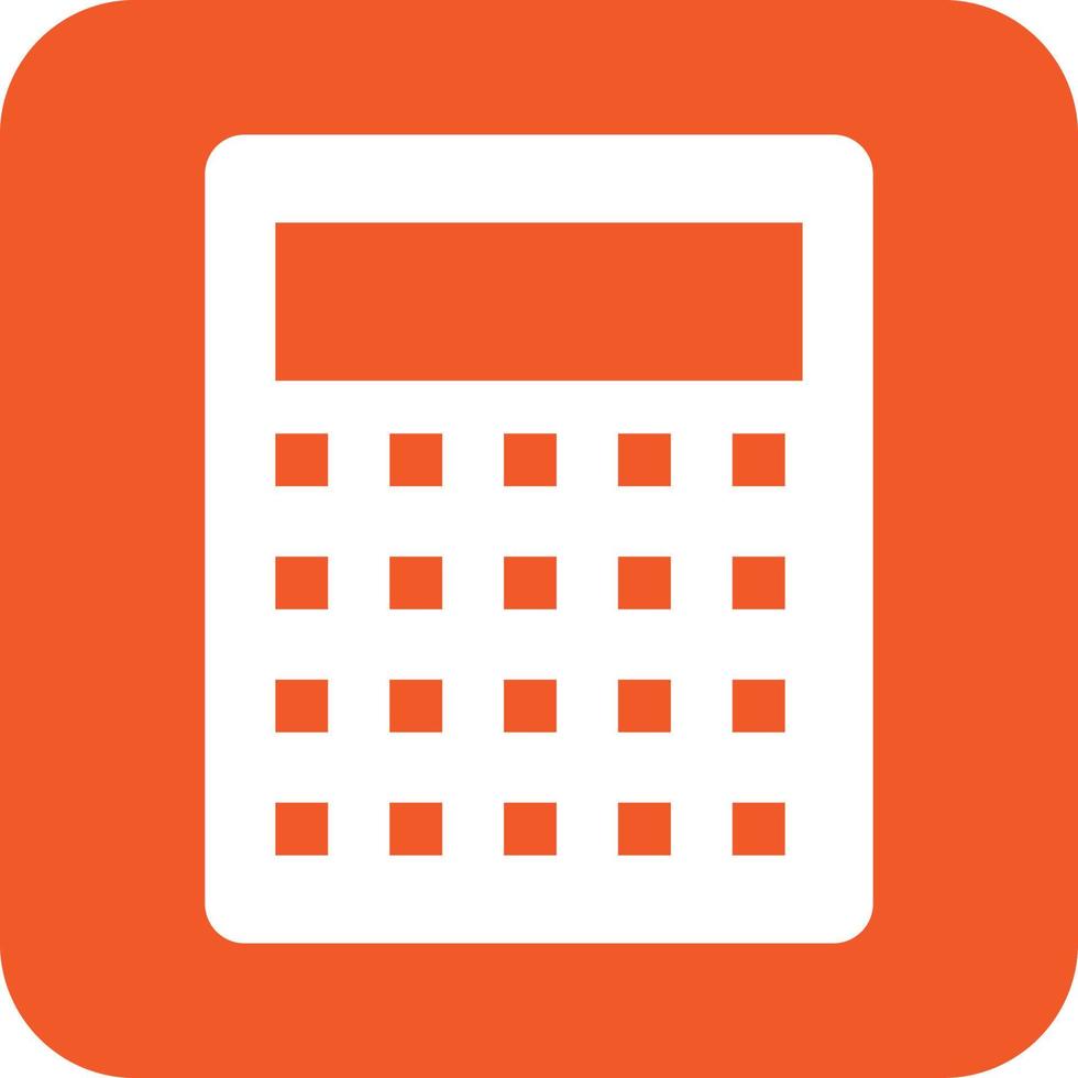 Calculator Glyph Round Background Icon vector