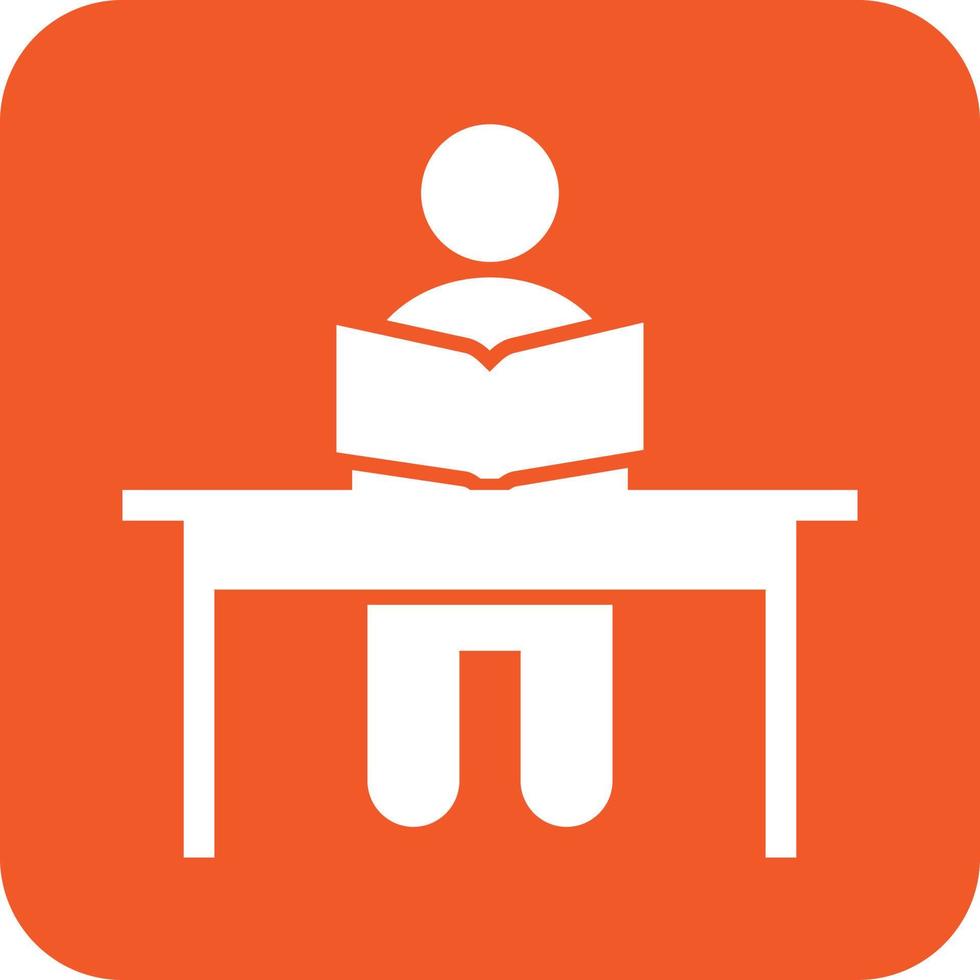 Sitting in class Glyph Round Background Icon vector