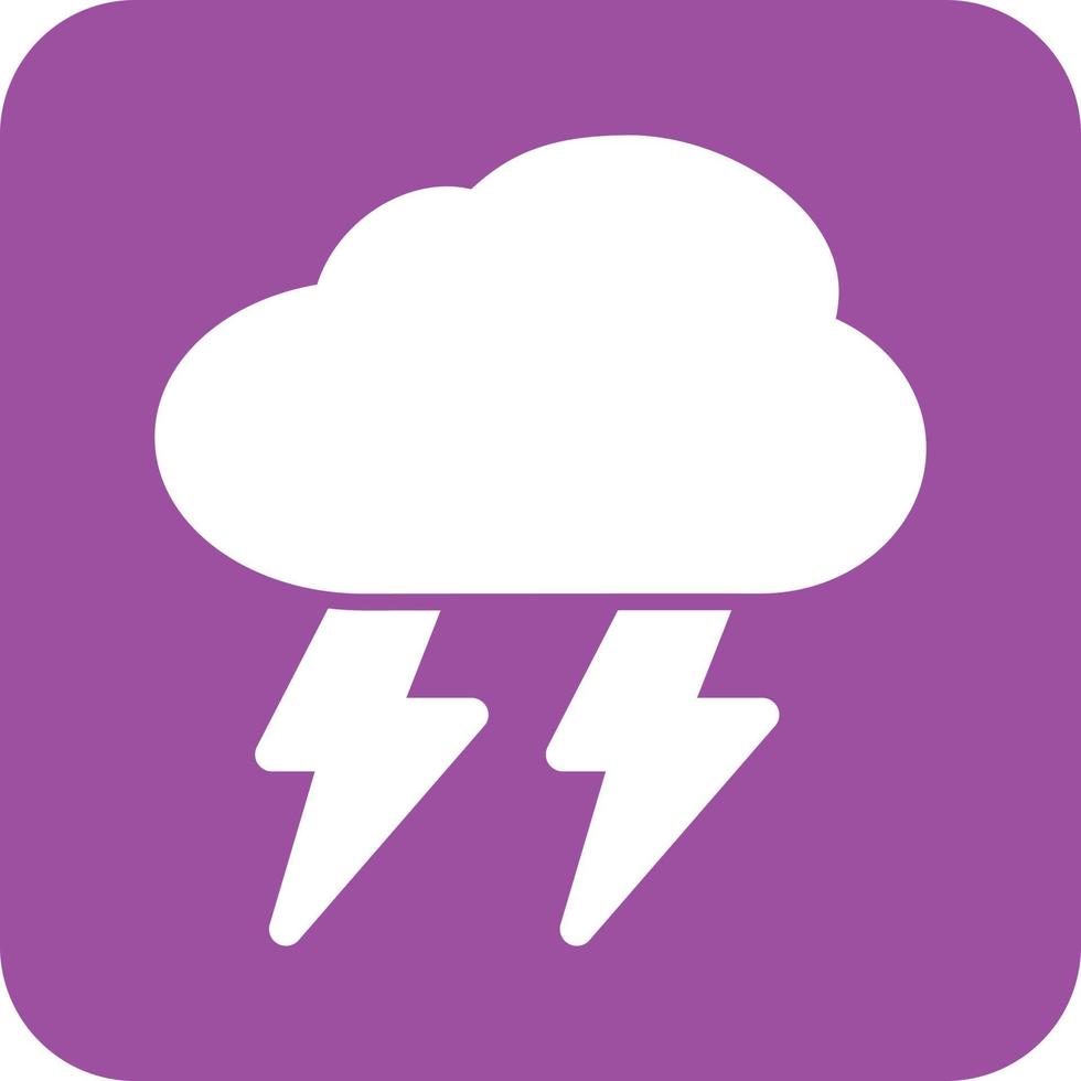 Thunderstorm Glyph Round Background Icon vector