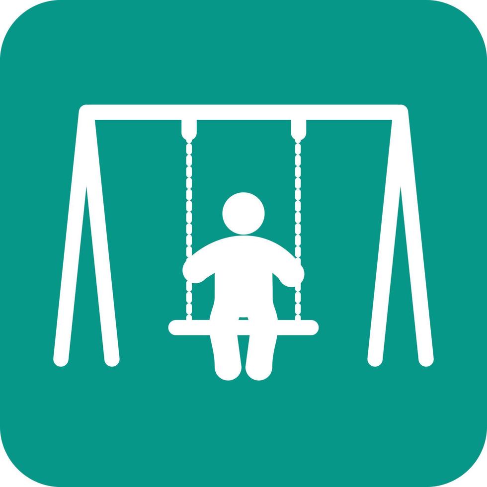 Swinging Glyph Round Background Icon vector