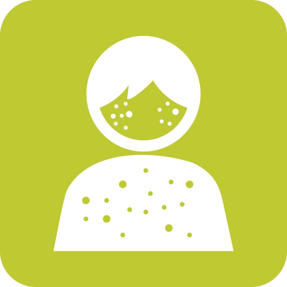 Boy with Measles Glyph Round Background Icon vector