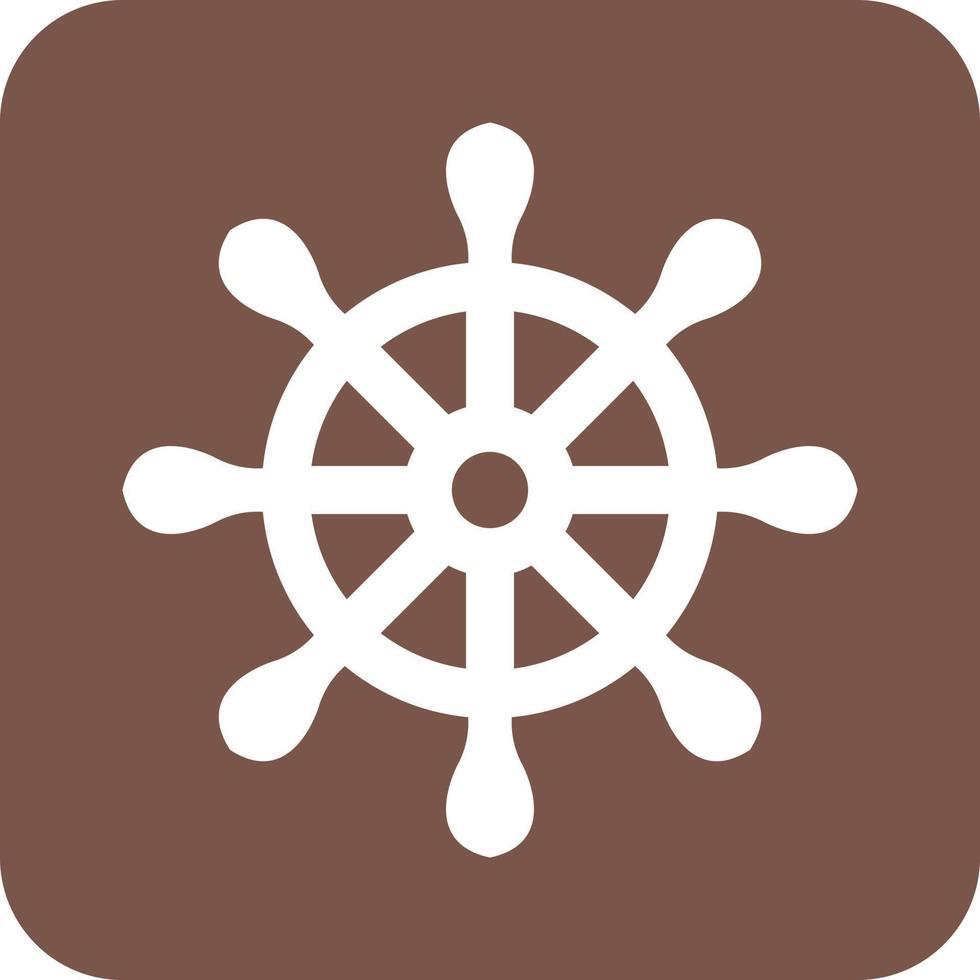 Ship Helm Glyph Round Background Icon vector