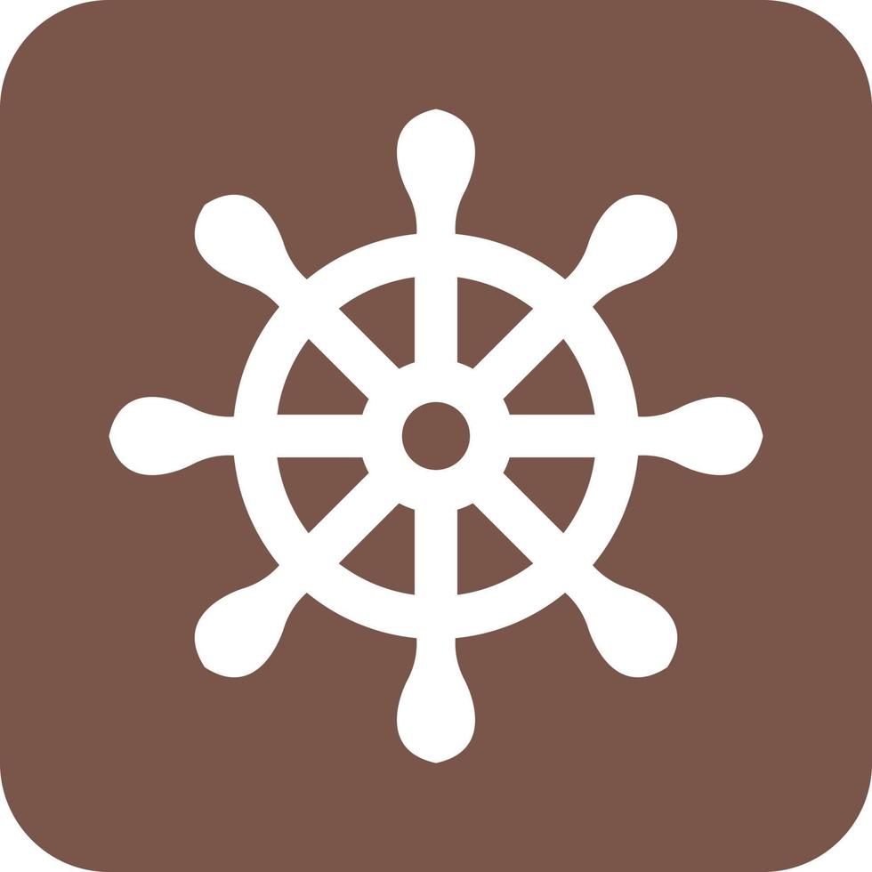 Ship Helm Glyph Round Background Icon vector