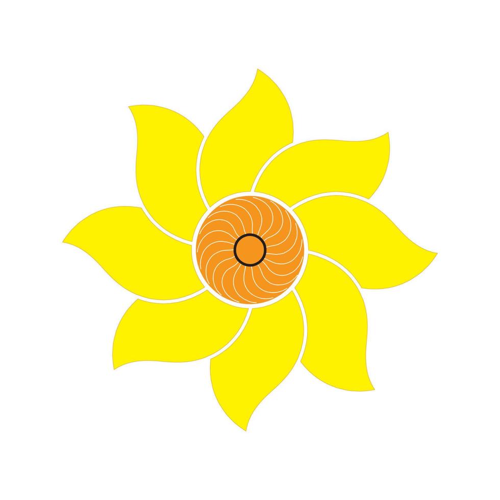 Ilustración de vector de icono de logotipo de girasol