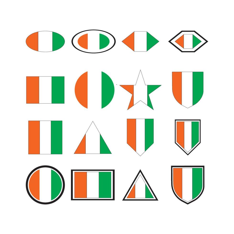 logotipo de la bandera de costa de marfil vector