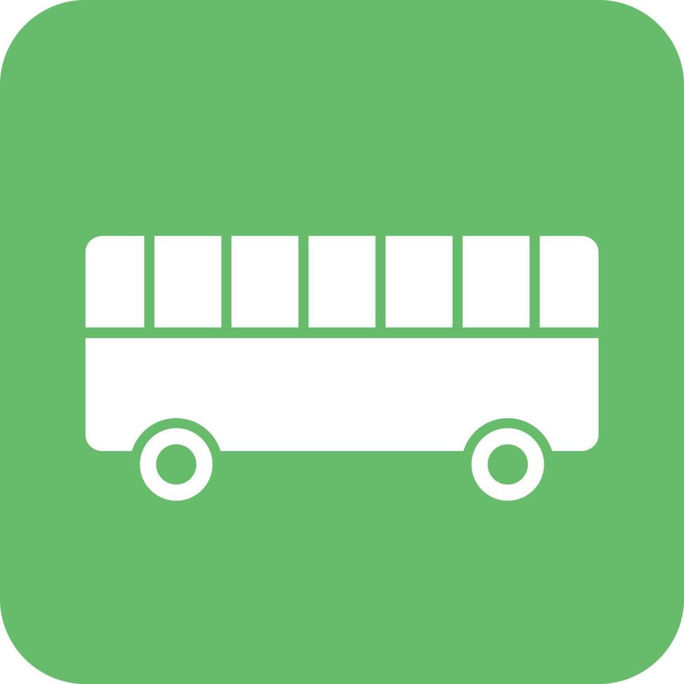 Toy Bus Glyph Round Background Icon vector
