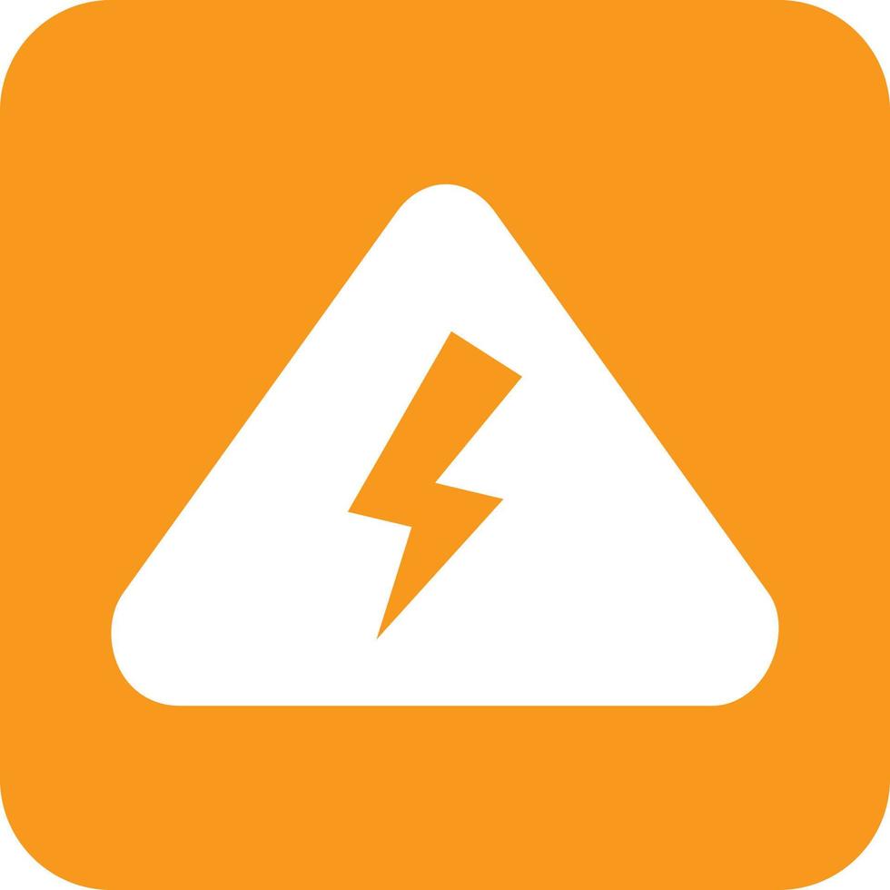 Electricity Danger Glyph Round Background Icon vector