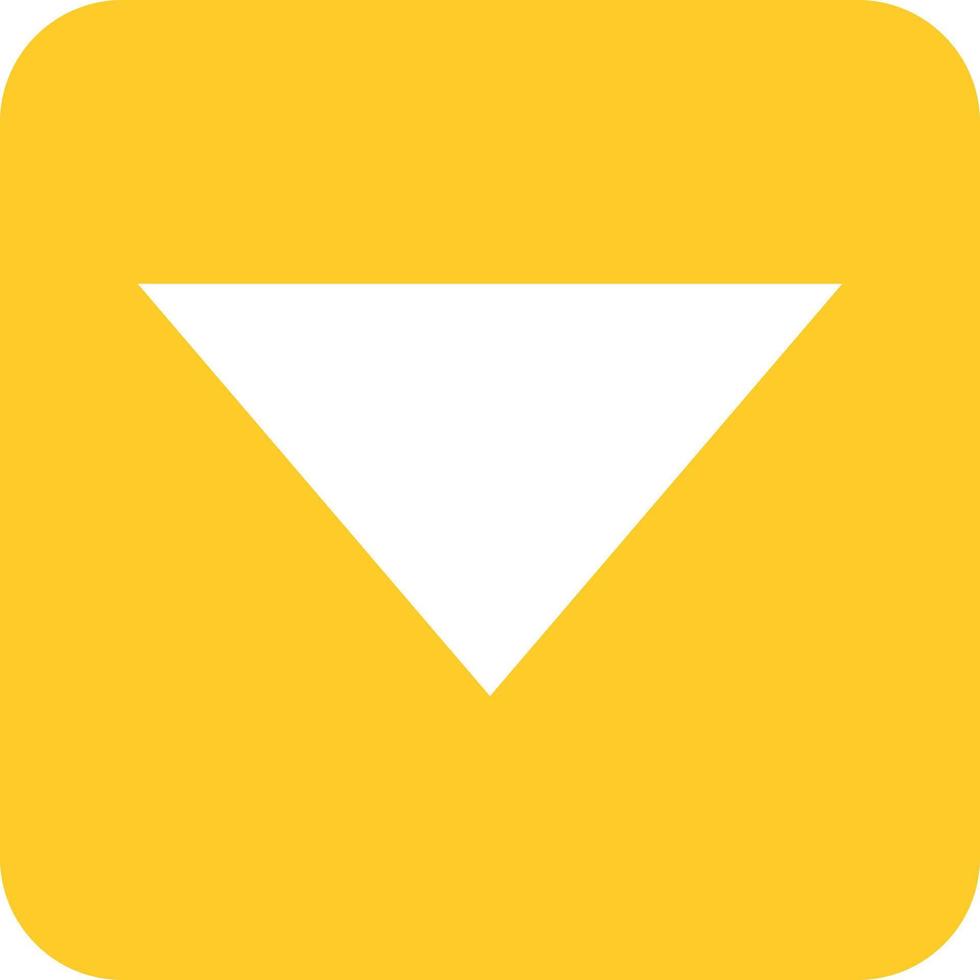 Triangle Arrow Down Glyph Round Background Icon vector