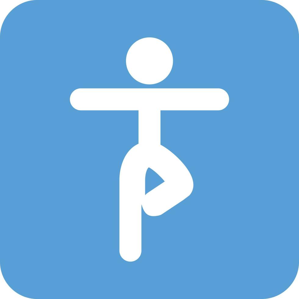 Yoga Pose III Glyph Round Background Icon vector