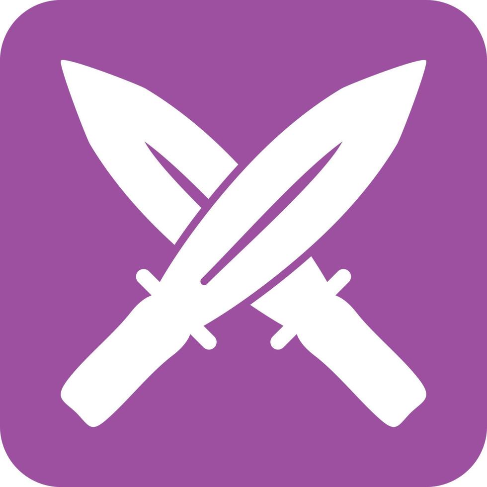 Two Swords Glyph Round Background Icon vector