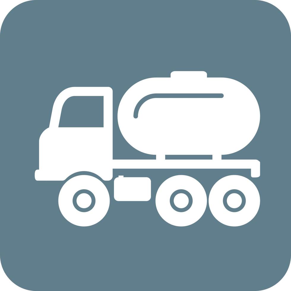 Tank Truck Glyph Round Background Icon vector