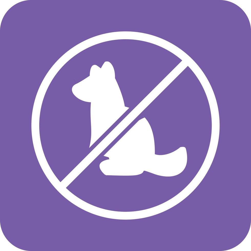 No Pet SIgn Glyph Round Background Icon vector