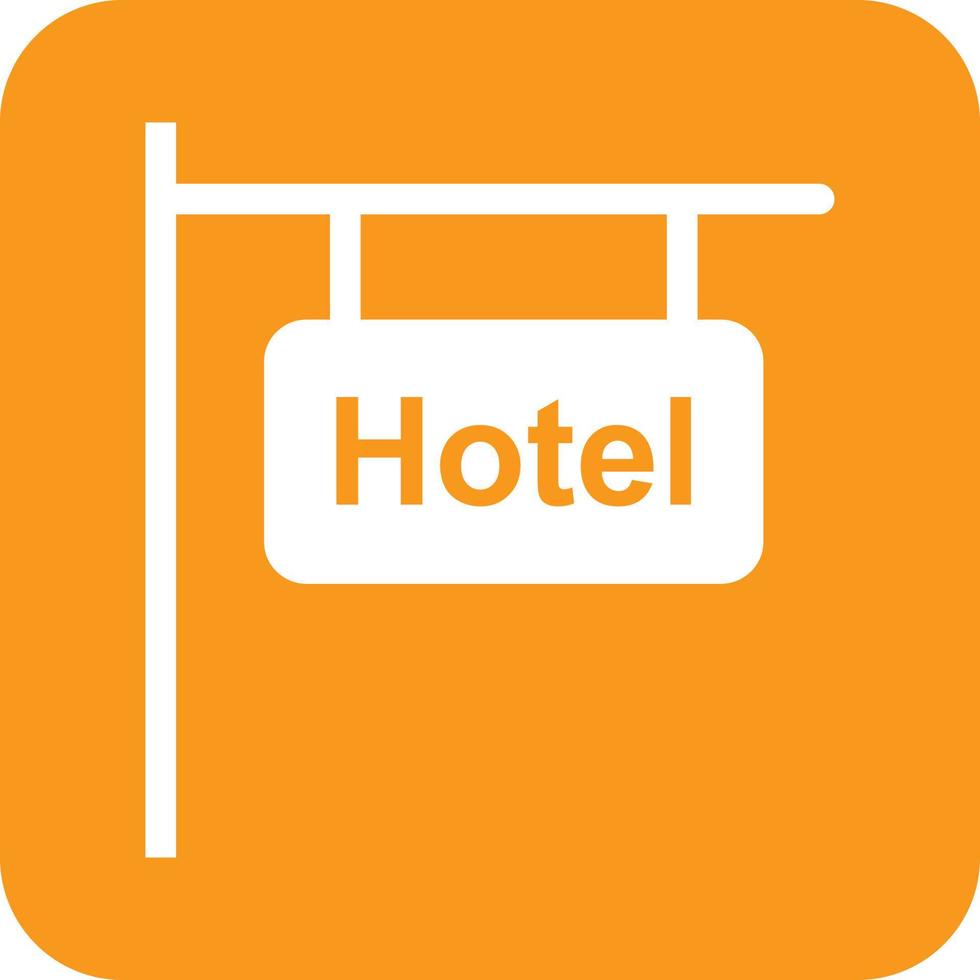 Hotel Sign Glyph Round Background Icon vector