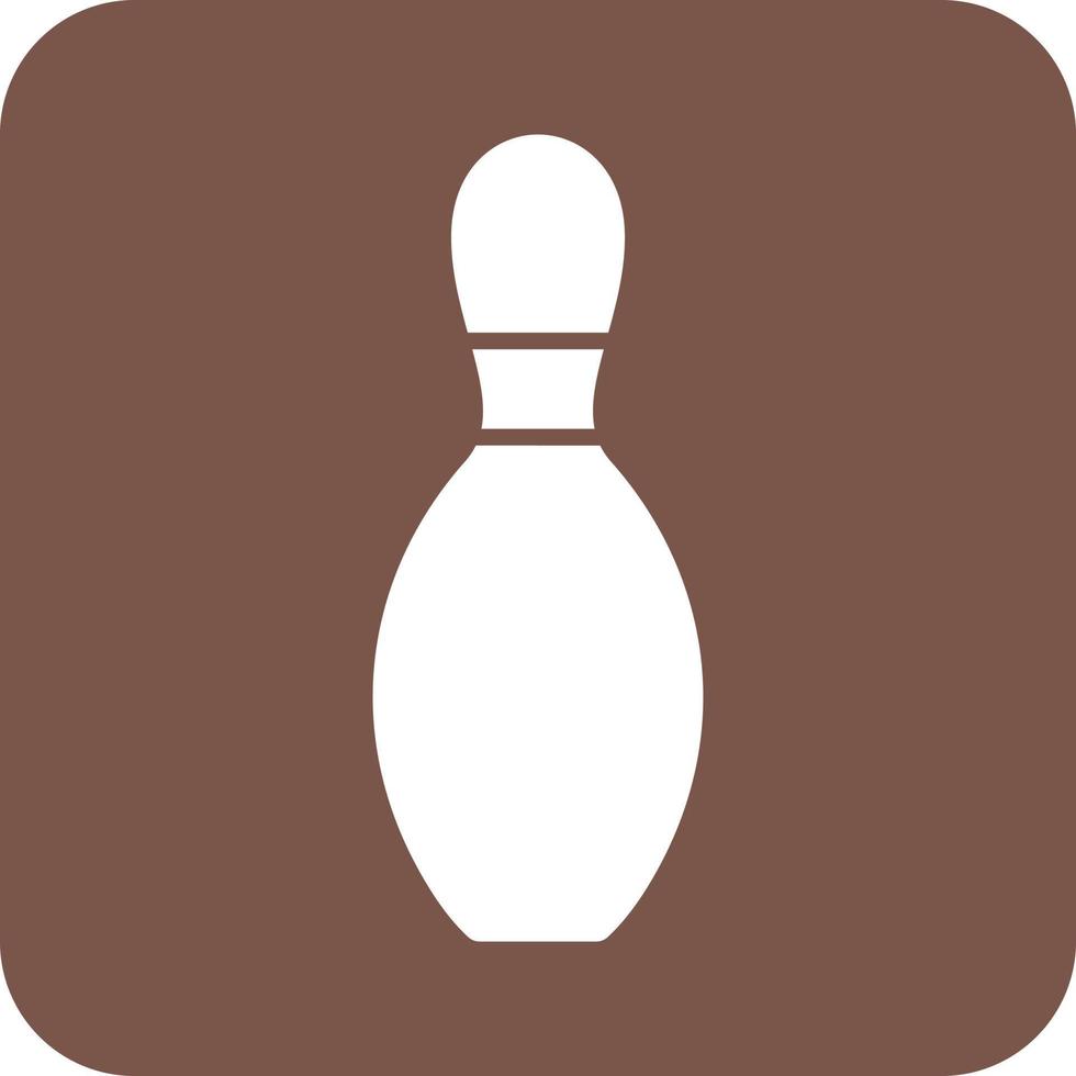 Bowling Pin Glyph Round Background Icon vector