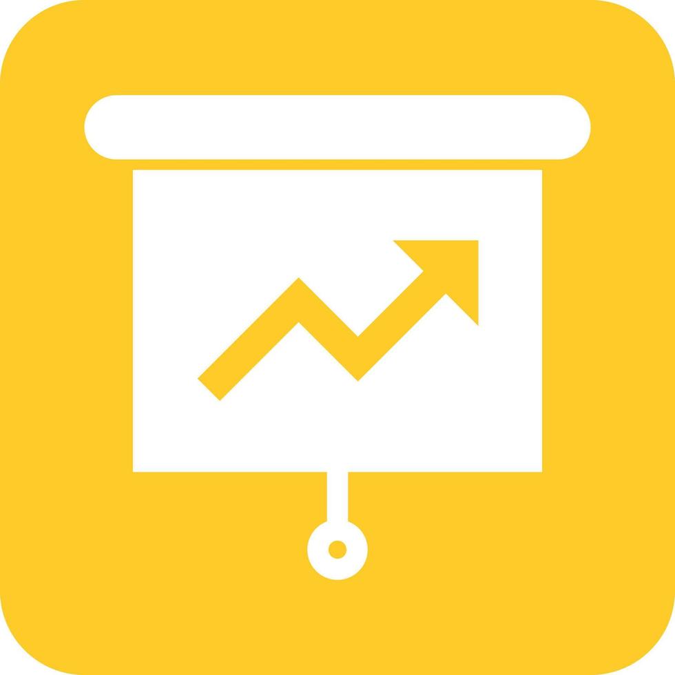 Presenting Statistics Glyph Round Background Icon vector