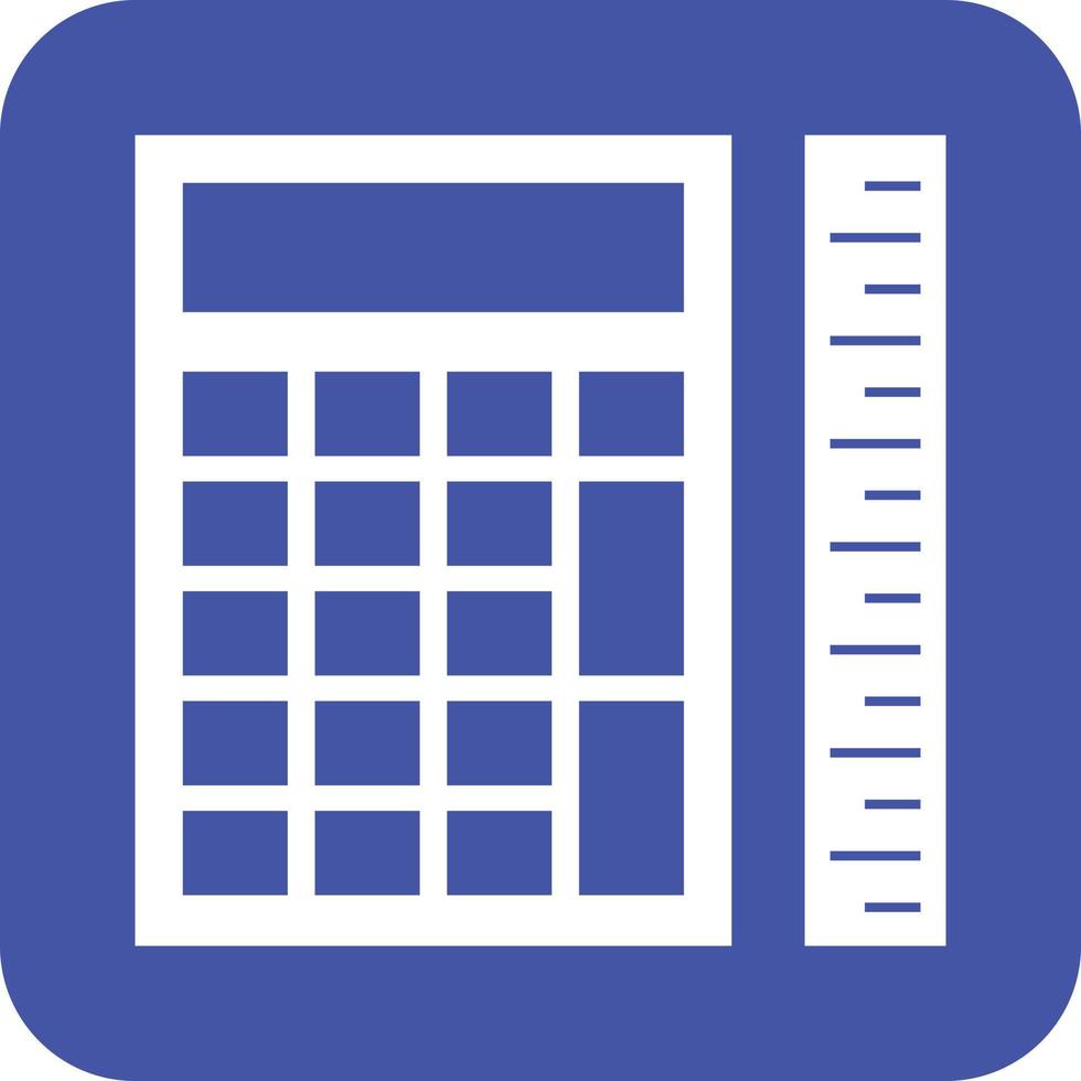 Measurement Calculation Glyph Round Background Icon vector
